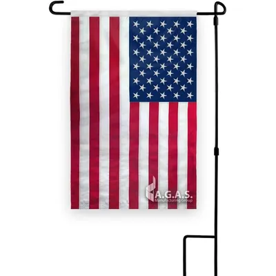 AGAS USA American Garden Flag 12 inch x 18 inch Embroidered Star Field Sewn Stripes UV Protected