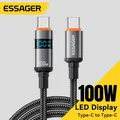 Essager 100W Tipo C a Tipo C Cavo 5A PD Ricarica rapida Cavo Display da USB C a USB C per MacBook Laptop iPad Xiaomi iPhone 16 15