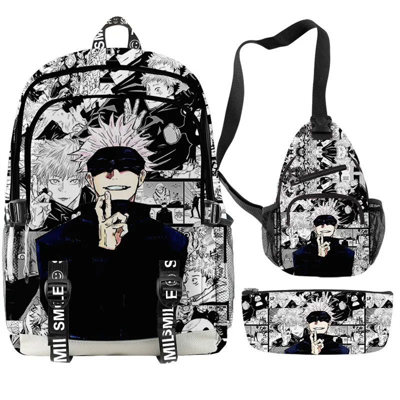 Anime Satoru Gojo école sac à dos sac à dos pour ordinateur portable garçons filles adolescents sac d'école sac de voyage Mochila sac à bandoulière