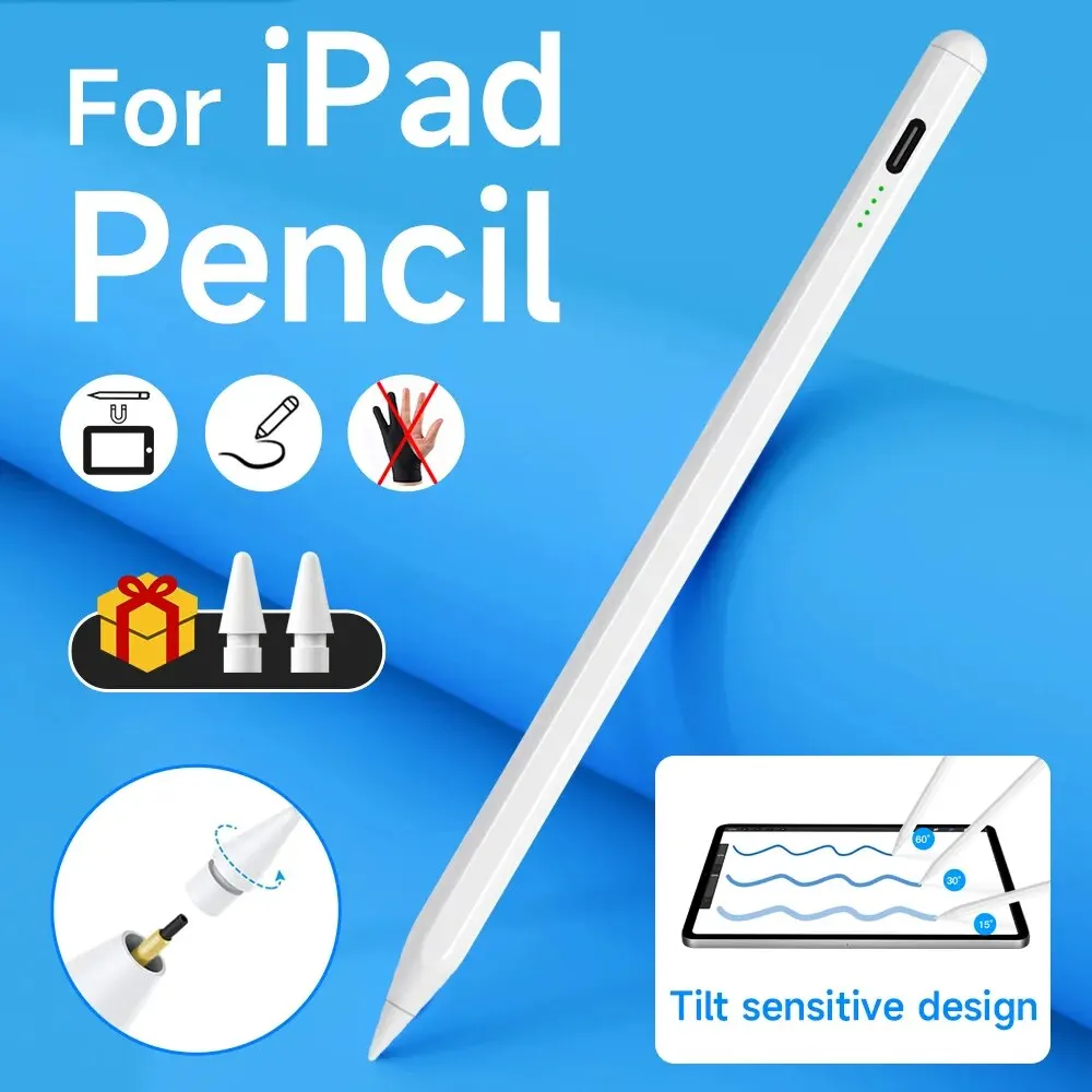 Für iPad Bleistift mit Handflächenabweisung und Neigungsinduktion für Apple Pencil 12.9 11 Stylus Pen 1. 2. Pro 6 Air 5 Ipad Zubehör Image