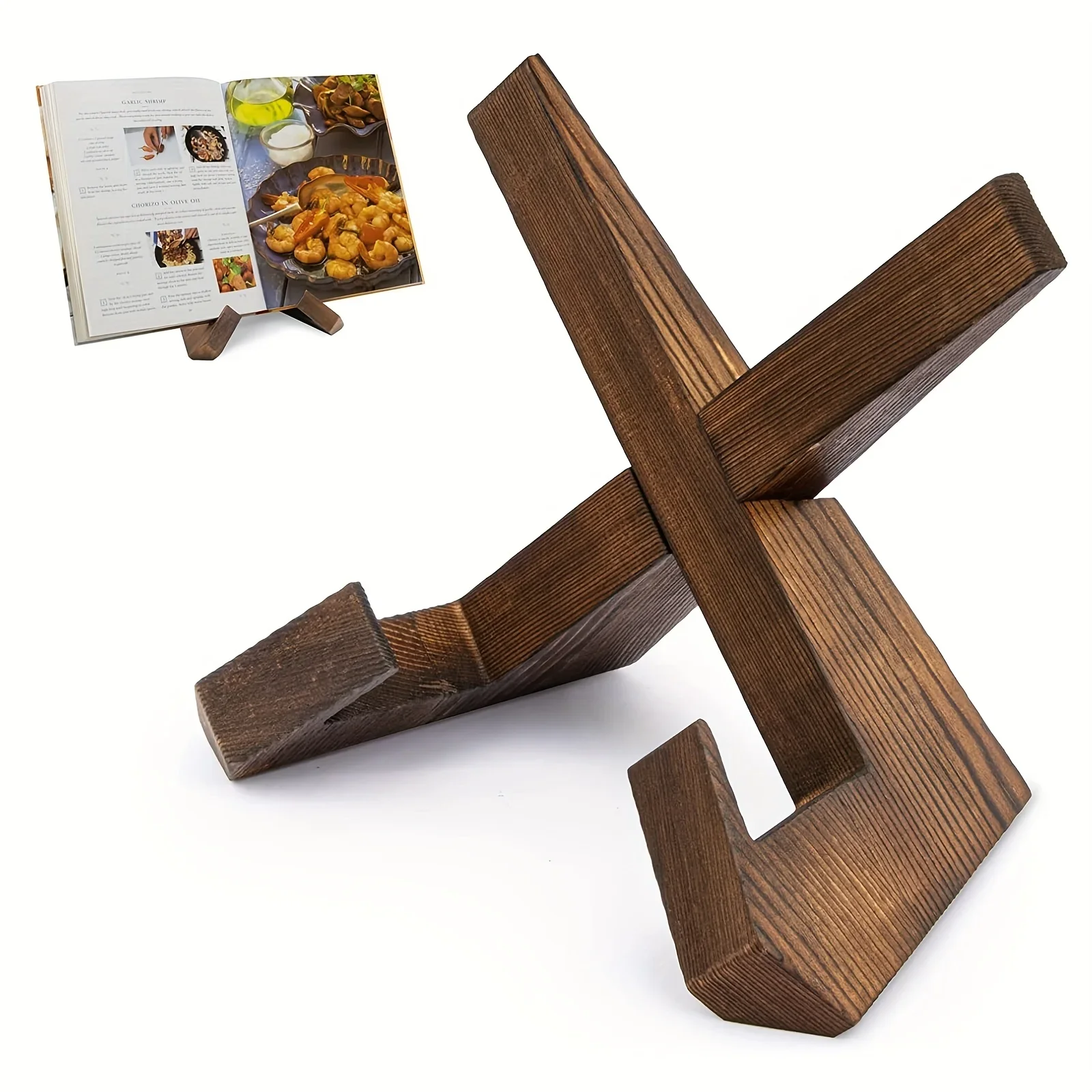 Support de livre de cuisine, support de livre de cuisine en bois fait à la main, support de livre de recettes pour présentoir, support de livre de cuisine de ferme pour la cuisine