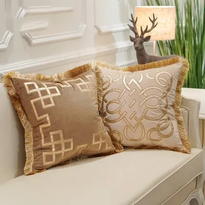 Europäischen Stil Kissen Kissen Luxus Sofa Kissen Mit Quaste Hause Kissen Abdeckung Taille Kissen Image