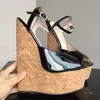 Berzimer Damen Sandalen 5cm Plattform Keile 20cm super steile High Heels Pumps hand gefertigte Damenschuhe Frau plus Größe 38 41 45 47