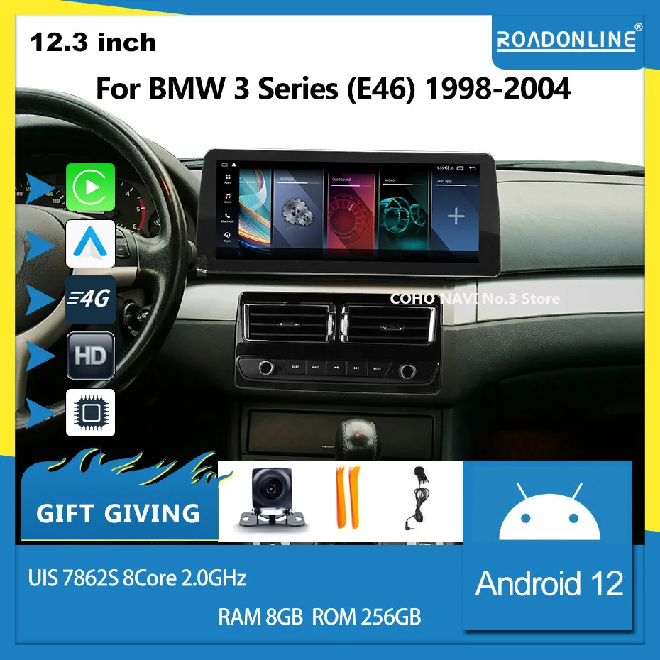 Für BMW 3er (E46) 1998-2004 1920*720 Android 12 Octa Core 8 + 128G Auto Multimedia Player Stereo Receiver Radio Image