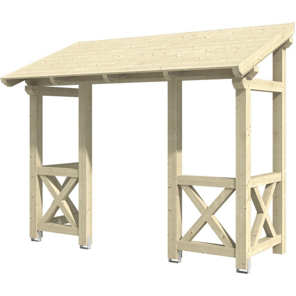 Skan Holz Vordach Paderborn Dach mit Brüstung Natur, Typ 6 Image