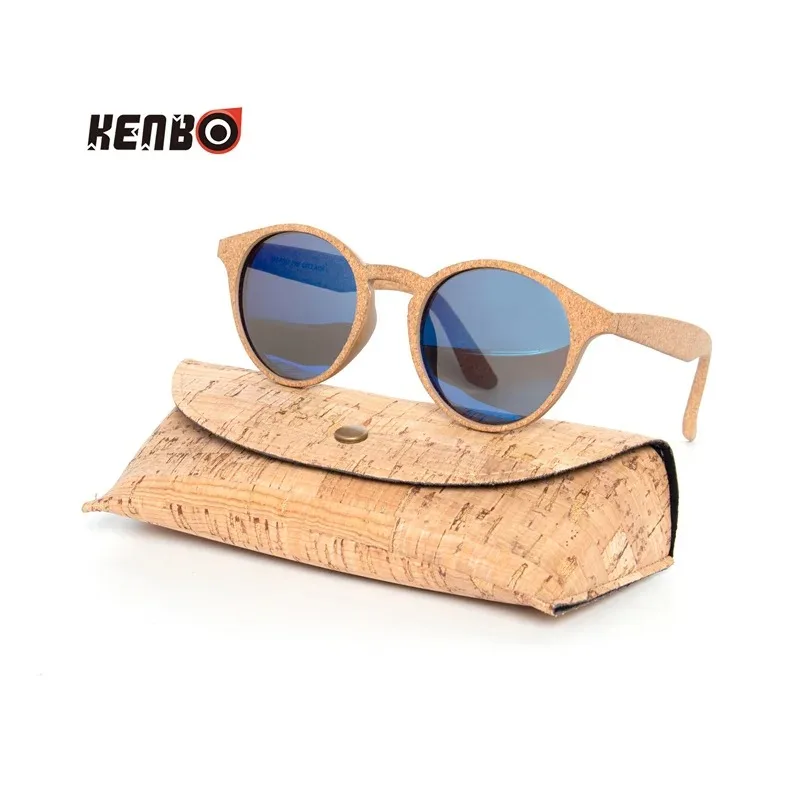 Kenbo hochwertige ovale Holz Bambus Maserung polarisierte Sonnenbrille mit Fall Mode Frauen Mann Sonnenbrillen Holz Sonnenbrille UV400 de Sol Image