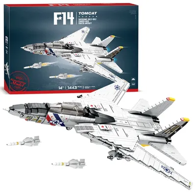 1443PCS Military Tomcat F14 Kampfflugzeug Bausteine MOC Träger-Basis Kämpfer Modell Bricks Set Urlaub Geschenke Kinder spielzeug Image