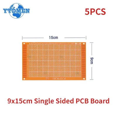 5PCS 9x15cm Einseitig Prototyp PCB Universal Board DIY Experimentelle Bakelit Kupfer Platte Circuirt Image