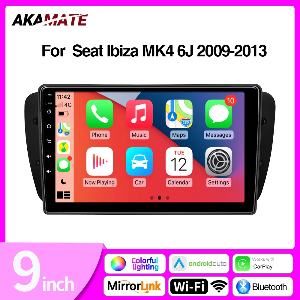 Android Auto Radio für Seat Ibiza MK4 6J 2009-2013 Multimedia Player CarPlay Android Auto GPS Bluetooth WIFI Auto kopf Einheit 9 zoll Image