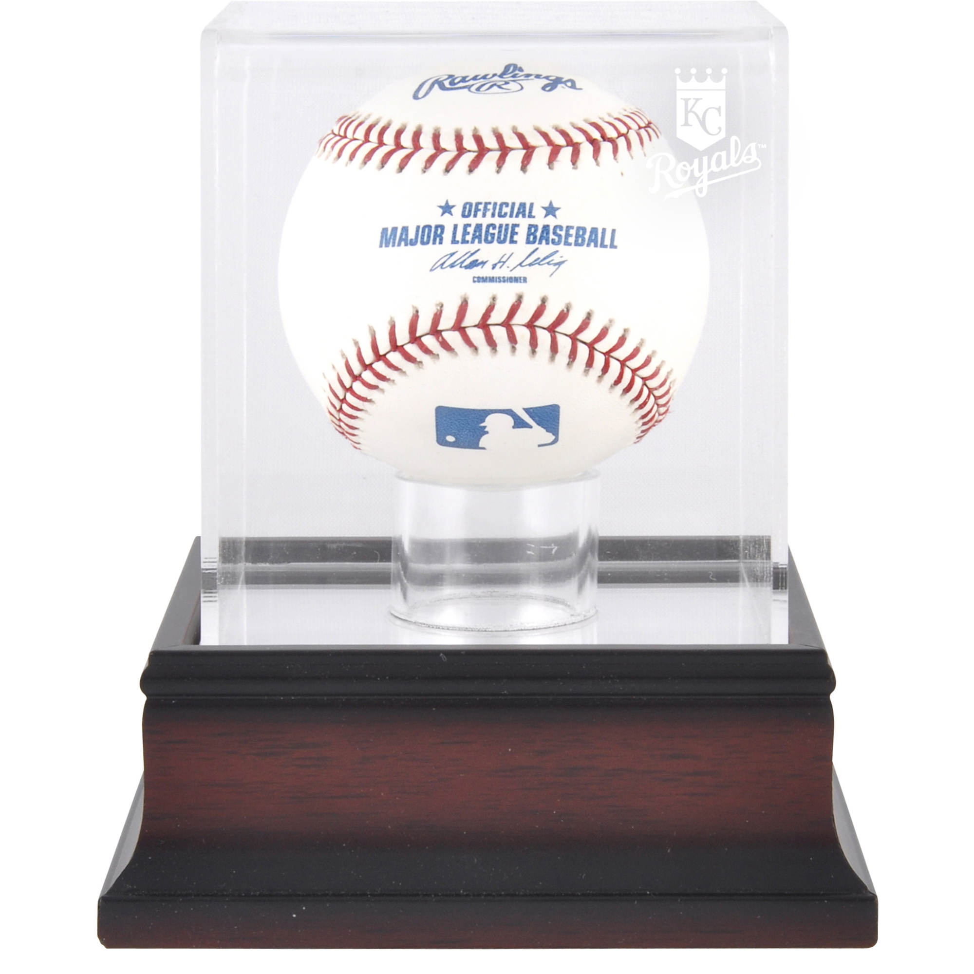 Kansas City Royals Mahagoni Baseball-Logo-Vitrine Image