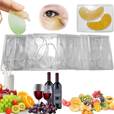 12pcs/lot Portable Reusable Eye Mask Patch Tray Plate Transparent DIY Eye Mask Mold for Fruit Vegetable Mask Natural Collagen