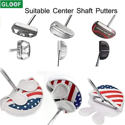 Golf Putter Head Cover Magnetic Mallet Blade Headcover USA Star Stripes Eagle Flag Design, Magnet