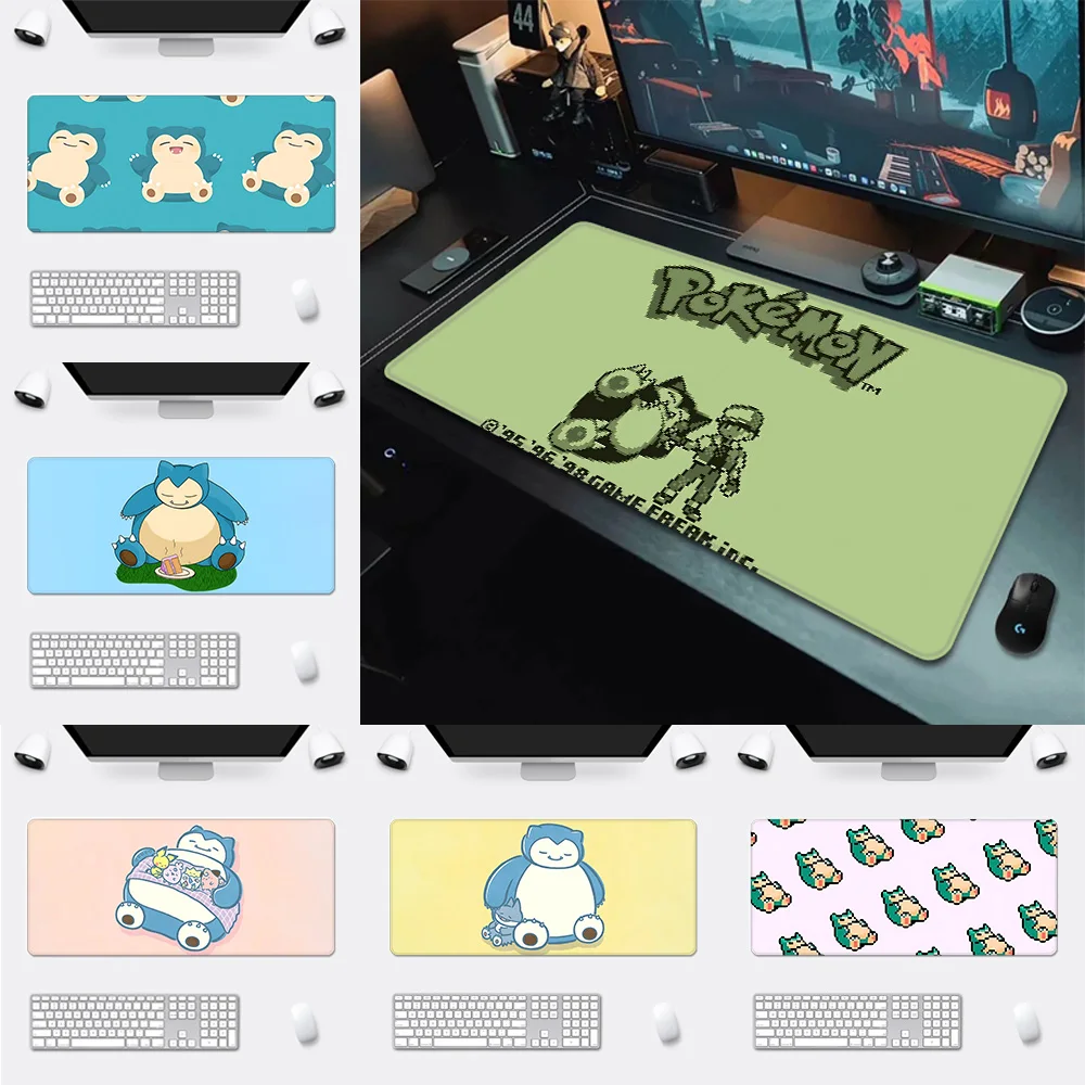 Pokemon Snorlax Mousepad HD Printing Computer Gamers Locking Edge Non-slip Mouse Pad XXL90x40cm Keyboard PC Desk Pad