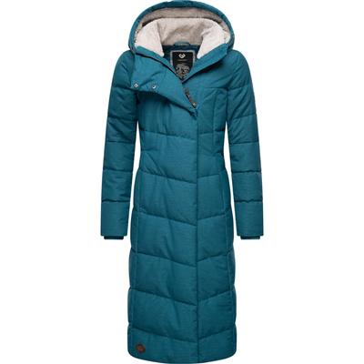 Wintermantel RAGWEAR "Pavla Long", Damen, Gr. XS (34), blau (ocean), Außenmaterial: 100% Polyester, Innenfutter: 100% Polyester, Wattierung: 100% Polyester, modisch, figurumspielend ca. Mitte Wade, Langarm Ärmel ohne Ärmelschlitz Rippstrickbündchen,... Image