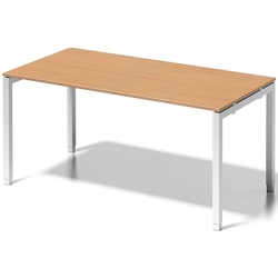 Bisley Schreibtisch Cito BxTxH 160x80x65-85cm buche Gestell verkehrsweiß Image
