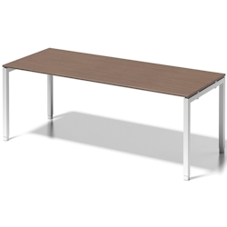 Bisley Schreibtisch Cito BxTxH 200x80x65-85cm nußbaum Gestell verkehrsweiß Image