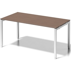 Bisley Schreibtisch Cito BxTxH 160x80x65-85cm nußbaum Gestell verkehrsweiß Image