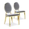 Lot de 2 Chaises Médaillon Velours ""Tatianna"" 90cm Argent & Or