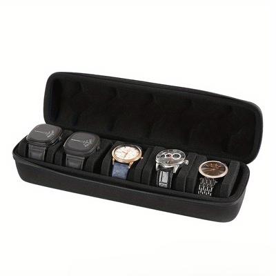 TEMU Portable Watch Storage Organizer Case With , Watch Display Stand Holder For Smart & Traditional Watches - No Power Required