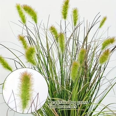 TEMU Artificial Grass Plant 8 Bundles Uv Resistant Faux Grass Plants Shrubs Onion Plants Outdoor Artificial Fake Greenery Stems For Outdoor Indoor Home Garden Decor