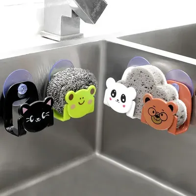 Kitchen Accessories Cartoon Sponge Rag Storage Rack Home Decoration for Kitchen Supplies Kitchen