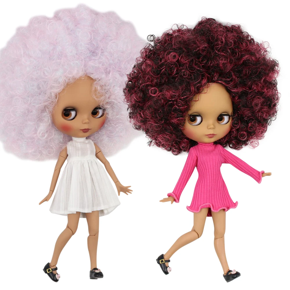 ICY DBS Blyth Doll 1/6 BJD joint body afro hair capelli ricci viola pallido capelli neri rossi 30cm toy dress shoes anime girls gift