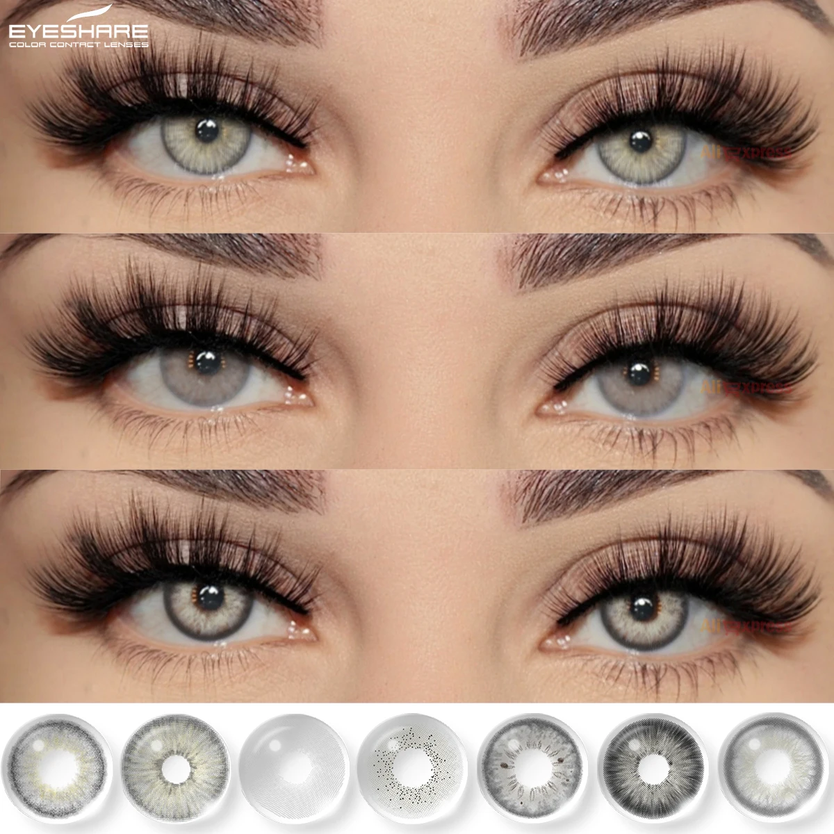 EYESHARE nouvelles lentilles de contact de couleur naturelle Contacts gris pour les yeux lentilles vertes de mode yeux Contact annuel 2 pièces lentilles de contact
