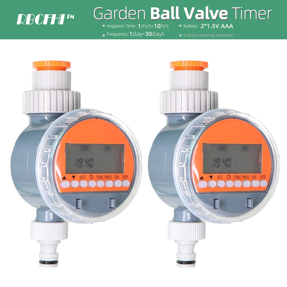 Valvola a sfera per irrigazione automatica, timer dell'acqua, display LCD, controller elettronico per irrigazione per tubo flessibile per serra da giardino domestico