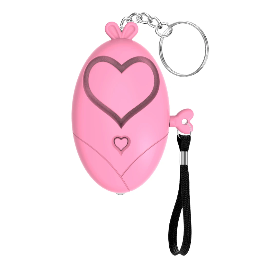 Alarme de sécurité personnelle en forme de cœur pour femme, sirène de sécurité puissante, porte-clés avec lumières LED, alarme de sécurité d