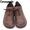 Careaymade-Frühen herbst neue hand custom-made original Sen der alte echtem leder schuhe, runden kopf casual frauen schuhe