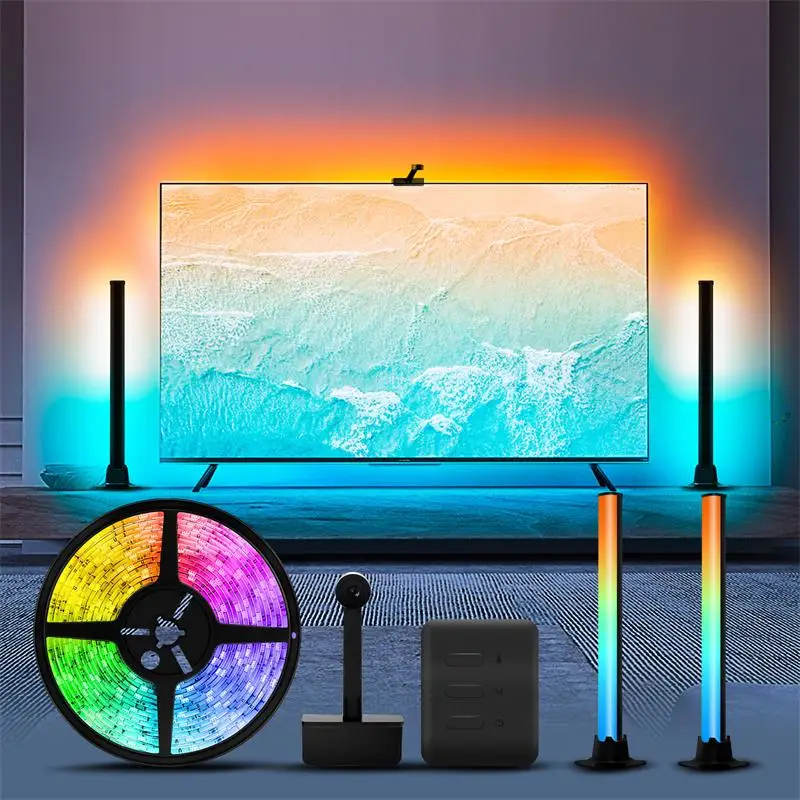 Smart-TV-Hintergrund beleuchtung Tuya LED-Hintergrund beleuchtung TV-Streifen Lichter kompatibel mit Sync-Box Alexa Google Home Sprach steuerung RGBIC LED-Streifen