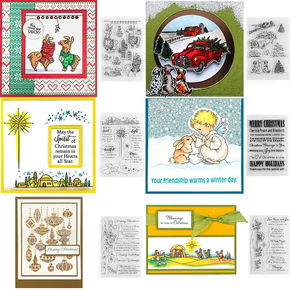 Frohe Weihnachten/Segen Worte Bündel klare Briefmarken für DIY Handwerk machen Kunst karte Fotoalbum Scrap booking Dekoration Vorlage Image