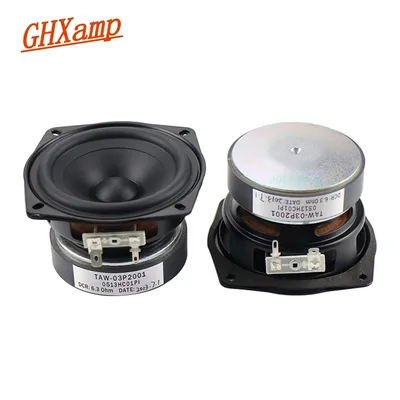 GHXAMP 3,5 Zoll 90 mm Lautsprecher Mitteltöner Woofer Vollbereich Hifi Horn Mittelbass Verbundkegel Gummikante 6 OHM 20 W 2 Stück Image