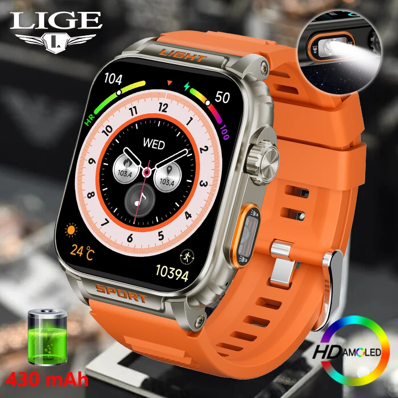 Lige neue 1,91 Zoll Super Ultra Uhr Bluetooth Smart Call Herren uhr Tracker Blutdruck Herzfrequenz messer Sport Smartwatch Image