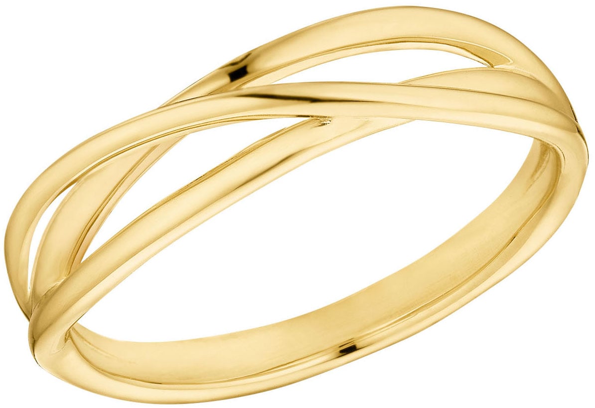 Fingerring S.OLIVER "2037826/-27/-28/-29" Gr. 56, gold (gelbgoldfarben), Fingerringe, Damen, 56, Silber 925 (Sterlingsilber), 2mm, Fingerring