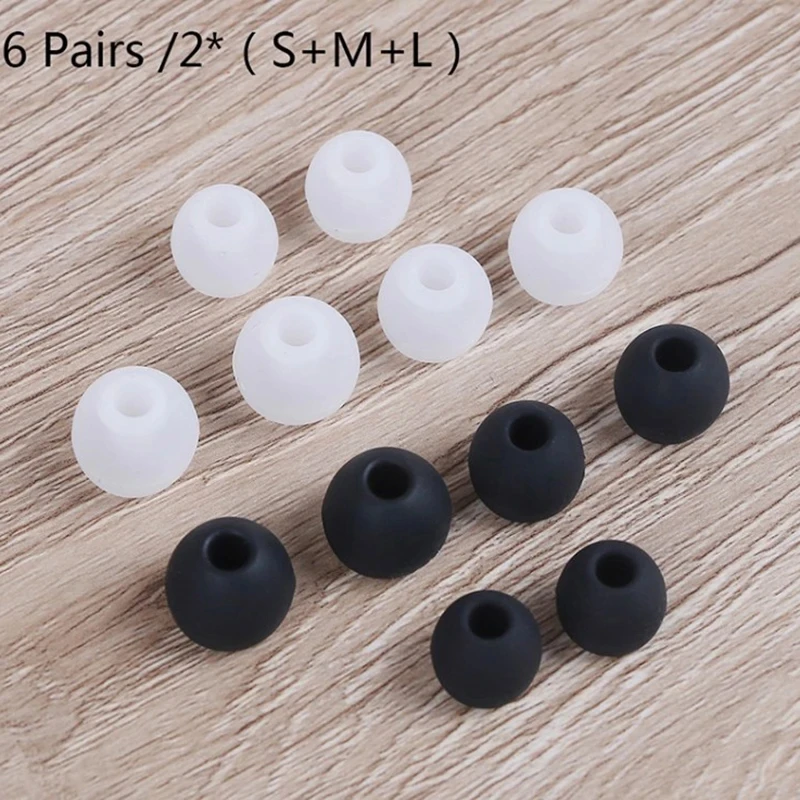 6 Paare/2 * (S + M + L) Silikon Gummi Ohrstöpsel Ohrpolster Universal In-Ear Kopfhörer Kopfhörer Ersatz Ohrhörer Ohrstöpsel Pads Kissen Image