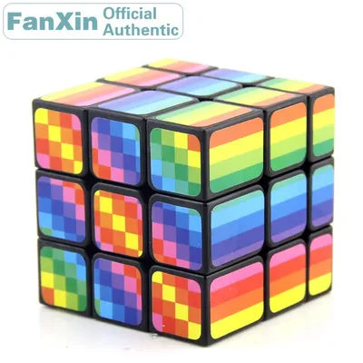 [Picube] Fanxin Regenbogen Farb spiegel 3x3x3 Zauberwürfel 3x3 profession elle Geschwindigkeit Puzzle Twisty Brain Lernspiel zeug Kinder Image