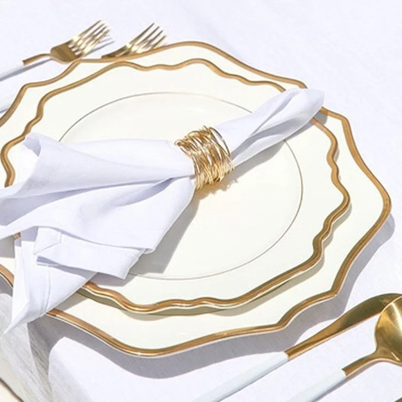 Multi Größe Nordic Phnom Penh Weiß Sonne Blume Keramik Platte Set Restaurant Hochzeit Haushalt Bone China Westlichen Steak Salat Teller Image
