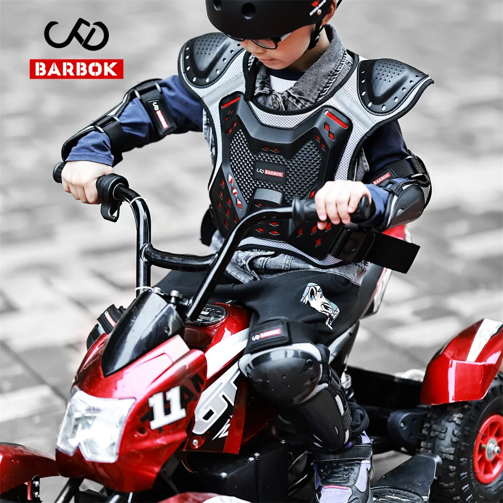 Barbok Kind Körperschutz Motorrad Weste Rüstung Kinder Motocross ATV Dirt Bike Brust Wirbelsäule Knie Ellbogen Pad Image
