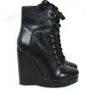 Dohbaner stiefeletten kunstleder runde zehe keile schnüren kurze stiefel damen unisex hand gefertigte schuhe frau große größe 39 43 45 48