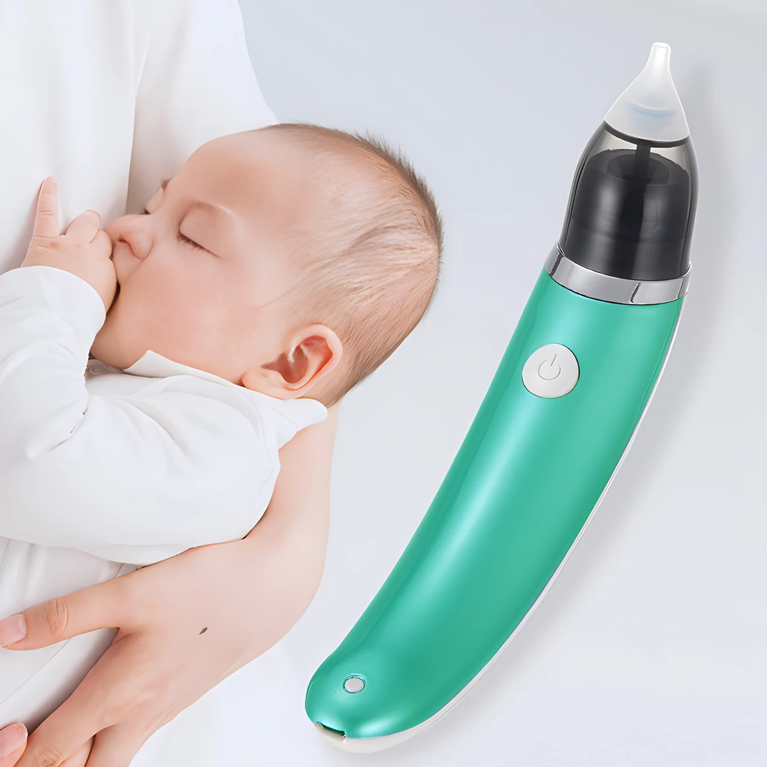 Neue wiederauf ladbare Baby Nasen reiniger Silikon einstellbare Absaugung elektrische Kind Nasen sauger Gesundheits sicherheit bequem geräuscharm Image