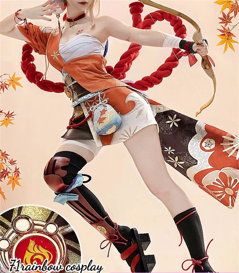 Naganohara Yoimiya Cosplay Spiel Genshin Impact Naganohara Yoimiya Cosplay Kostüm Uniformen Genshin Impact Rollenspiel sexy Kostüme Image