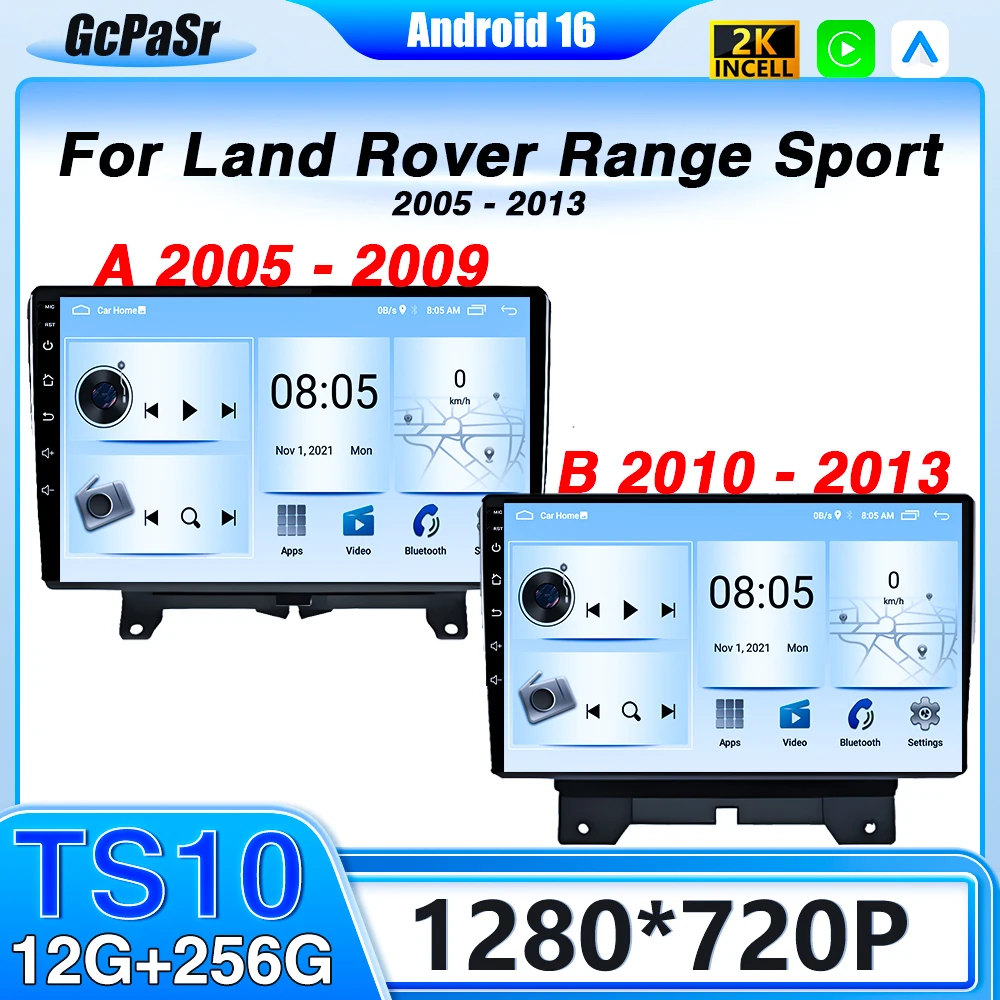 Android 16 Für Land Rover Range Sport 2005 2006 2007 2008 2009 Monitor Multimedia Auto GPS Navigation Radio Video Player WIFI BT