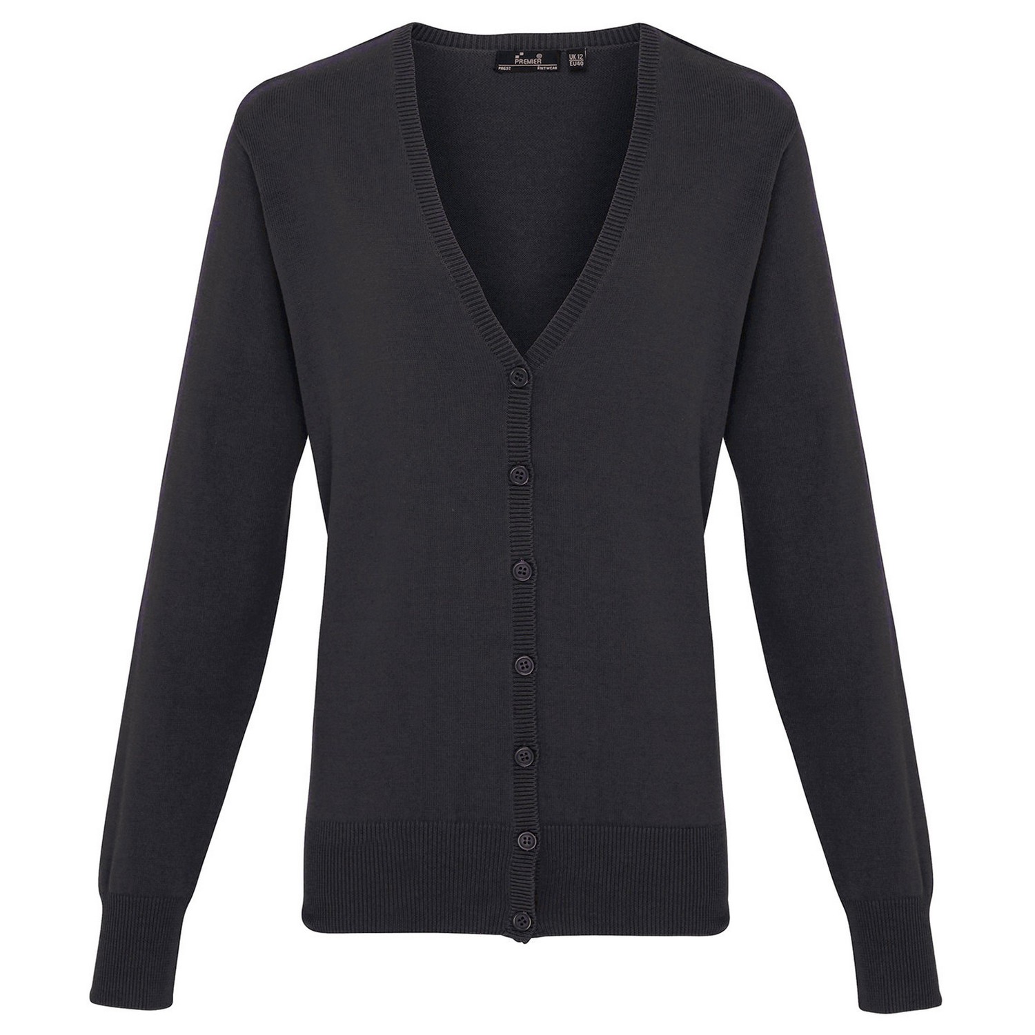 Premier - Strickjacke V-Ausschnitt für Damen (Holzkohle) Image