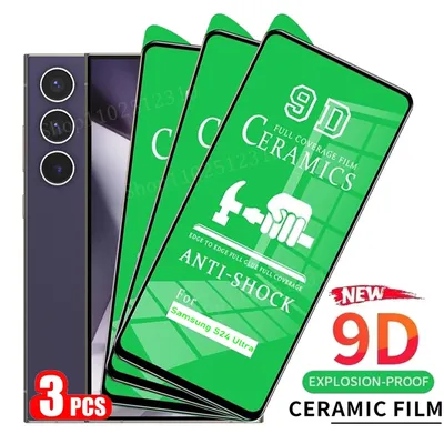 3PCS Screen Protector For Samsung S24 S25 S23 S22 S21 S20 Plus Ultra Soft Protective Ceramic Film On