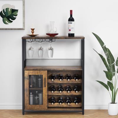 Wine Bar Cabinet with Detachable Wine Rack