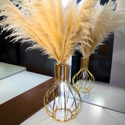 TEMU 1pc Metal Flower Vase With Transparent Tube, Unbreakable Vases Decoration For Wedding Party Festival Image