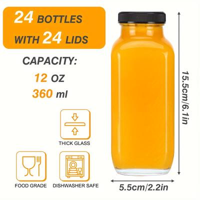 TEMU 24pcs 12oz Reusable Drinking Bottles , 12oz Bottles , Drinking Bottles , , For Storing Tea, ,