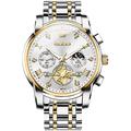 Montres à quartz OLEVS 2856 pour homme chronographe à volant squeletté mode classique montre de marque TOP pour homme phase de lune étanche