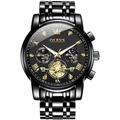 Montres à quartz OLEVS 2856 pour homme chronographe à volant squeletté mode classique montre de marque TOP pour homme phase de lune étanche